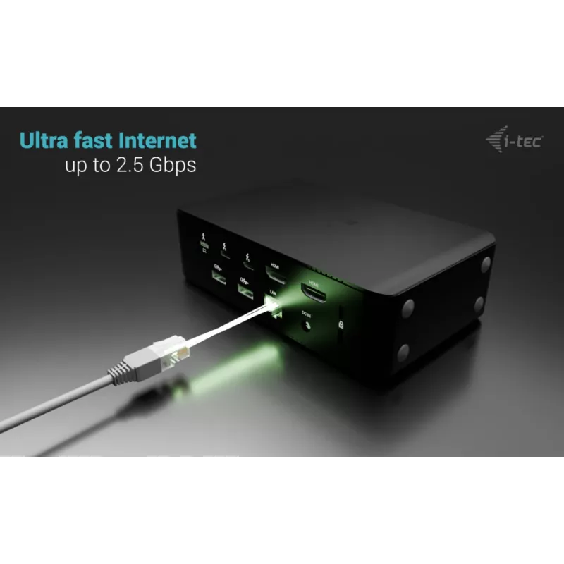 i-tec Thunderbolt5 Quattro Display -telakointiasema, 5x USB, 2,5 GLAN + Power Delivery 140W