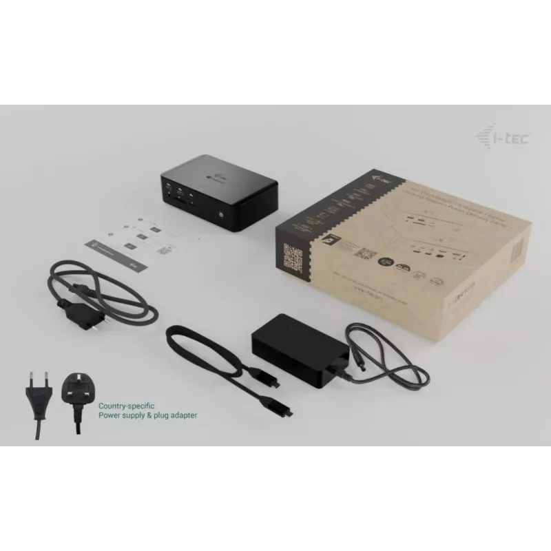 i-tec Thunderbolt5 Quattro Display -telakointiasema, 5x USB, 2,5 GLAN + Power Delivery 140W
