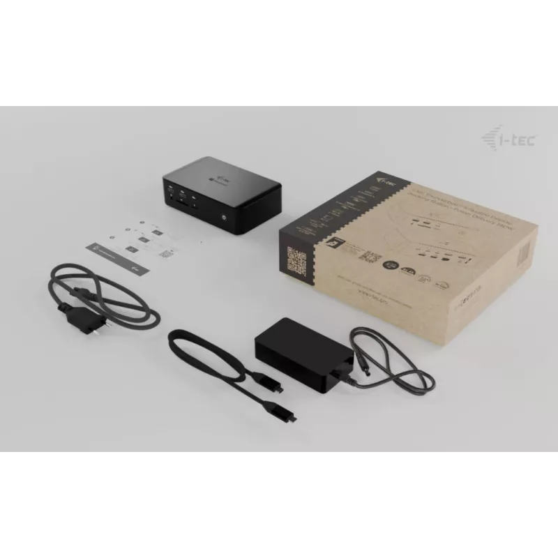 i-tec Thunderbolt5 Quattro Display -telakointiasema, 5x USB, 2,5 GLAN + Power Delivery 140W