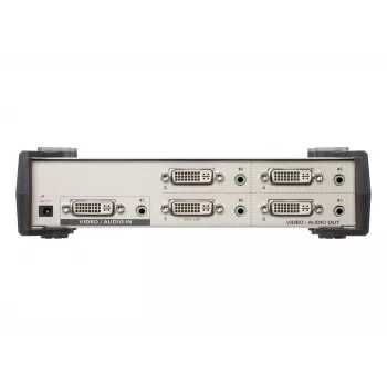 ATEN 4-porttinen DVI audio/kuva-jakaja, DVI, 4x DVI-I, 1920 x 1200 pikseliä, musta, hopea, metalli, Full HD