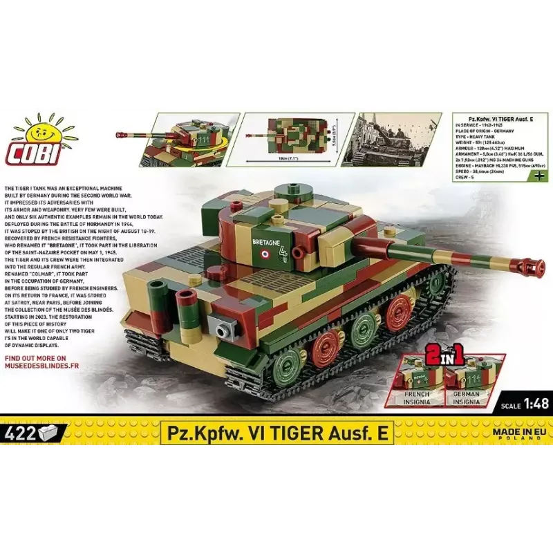 Cobi Pz.Kpfw. VI Tiger Ausf. E rakennussarja, 1:48, 422 osaa