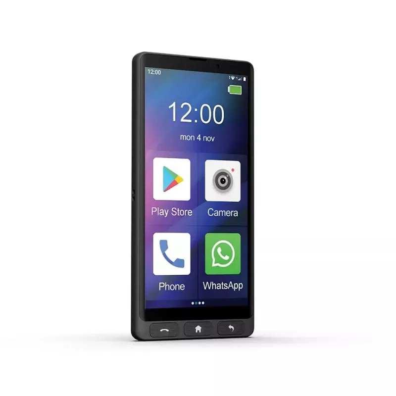 MAXCOM MS601 4G älypuhelin seniorille, 6 tuumaa, 4GB/64GB, Android 14, musta