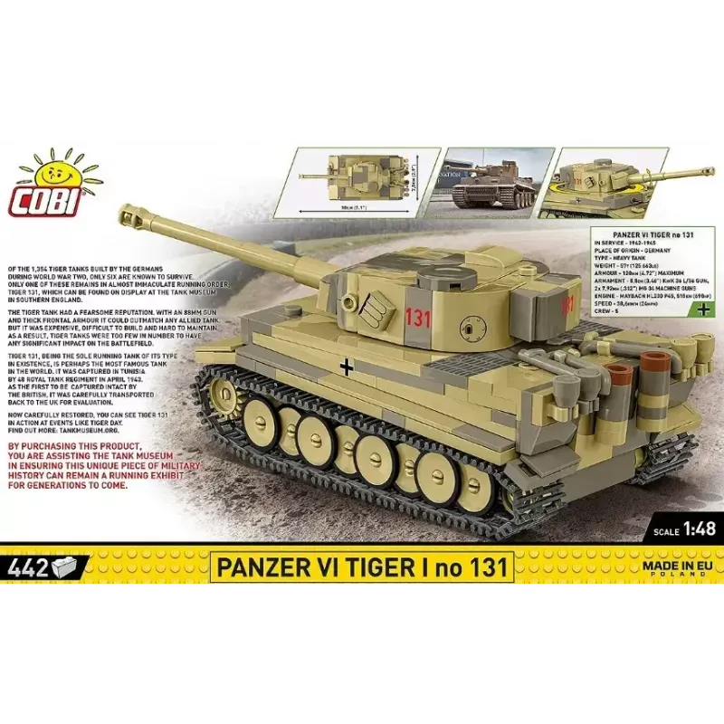 Palikkasarja Cobi panssarivaunu VI Tiger I 442 osaa malli COIB-2734