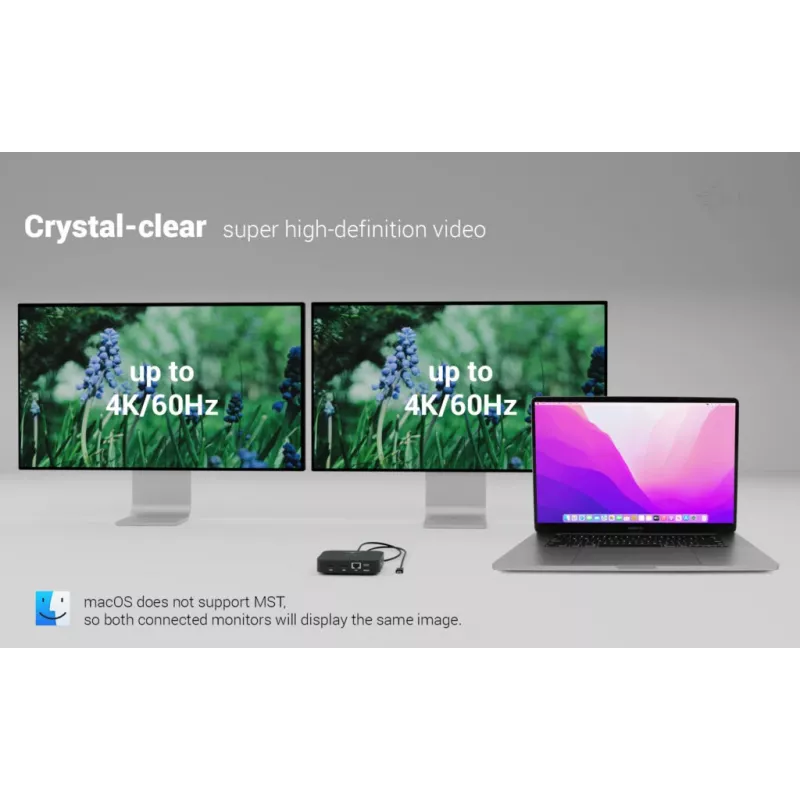 Telakointiasema ITEC USB-C Dual HDMI C31DUALHDMIDOCKPD — Dual 4K 60Hz, 100W Power Delivery