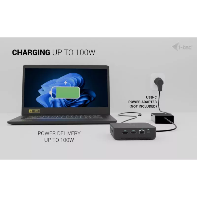 USB-C DisplayPort dual-HDMI-adapteri ITEC C31TRIPLEVIDEODPPRO 4K 60Hz, 100W Power Delivery