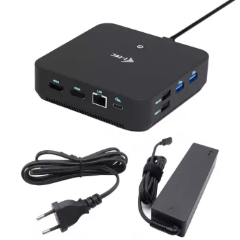 i-tec USB-C DP Dual HDMI telakointiasema Power Delivery 100 W + yleislaturi 100 W