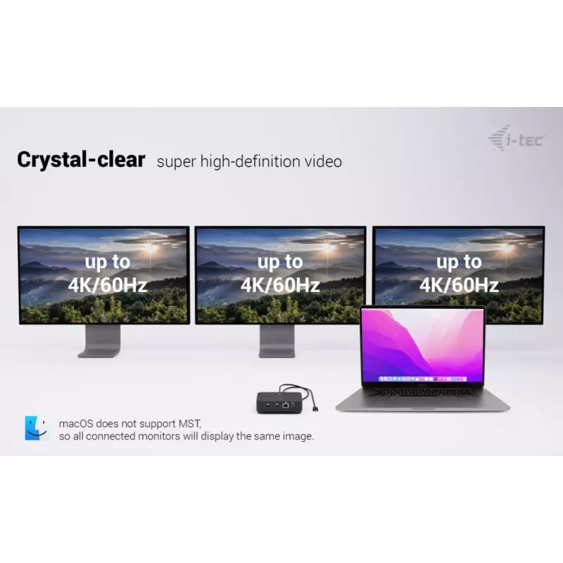 i-tec USB-C DP Dual HDMI telakointiasema Power Delivery 100 W + yleislaturi 100 W