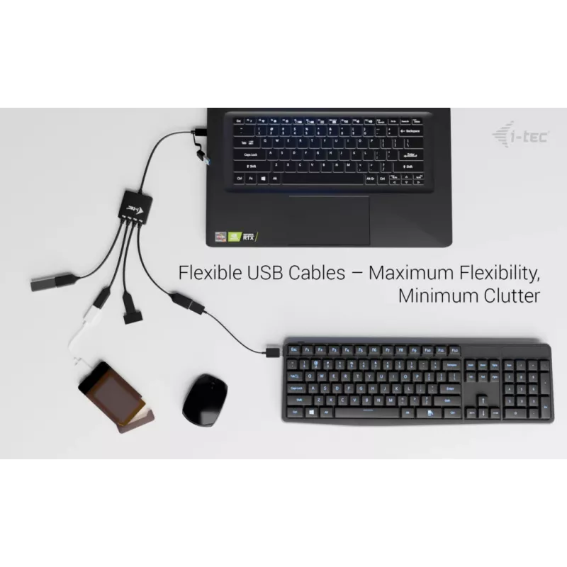 i-tec USB-C/USB-A kaapeli-HUB 4 porttia (2x USB-C, 2x USB-A)