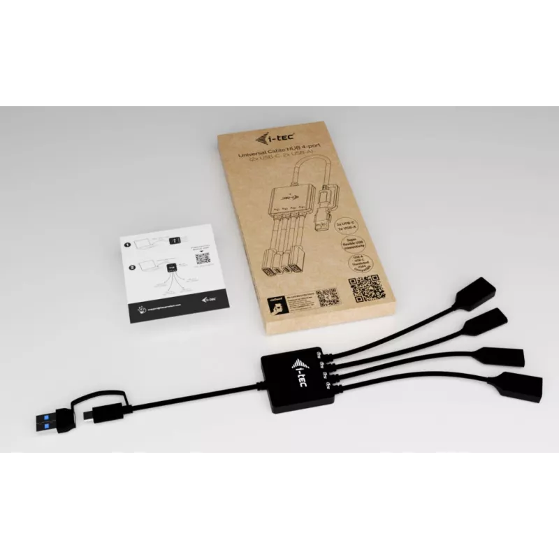 i-tec USB-C/USB-A kaapeli-HUB 4 porttia (2x USB-C, 2x USB-A)