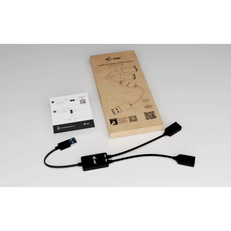 USB-A-keskitin ITEC U3CBLHUB2A — 2 porttia, USB 3.0 jopa 5 Gbit/s