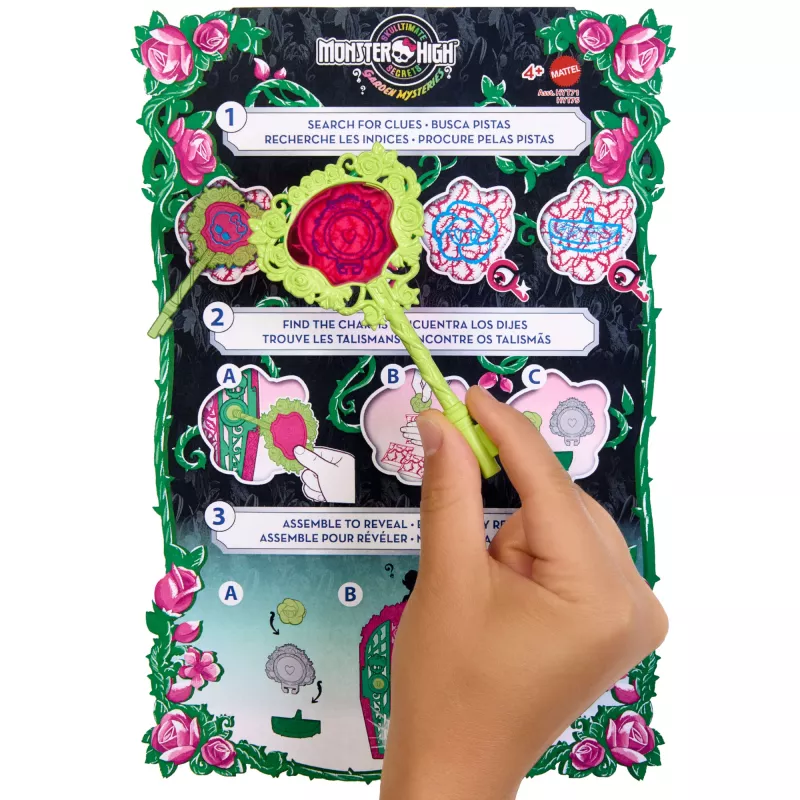 Monster High Skulltimate Secrets Garden Mysteries leikkisetti, Venus McFlytrap nukke yli 19 yllätyksellä