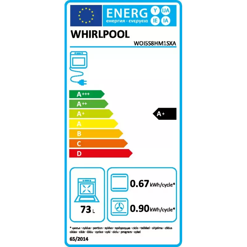 Whirlpool WOI5S8HM1SXA 73 L musta, ruostumaton teräs