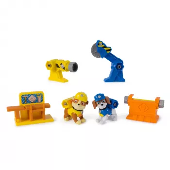 Figuurisetti Usorteret Rubble & Wheeler Power Tool Pups, 2 työkalua ja 2 rakennusosaa, 3 vuodesta alkaen