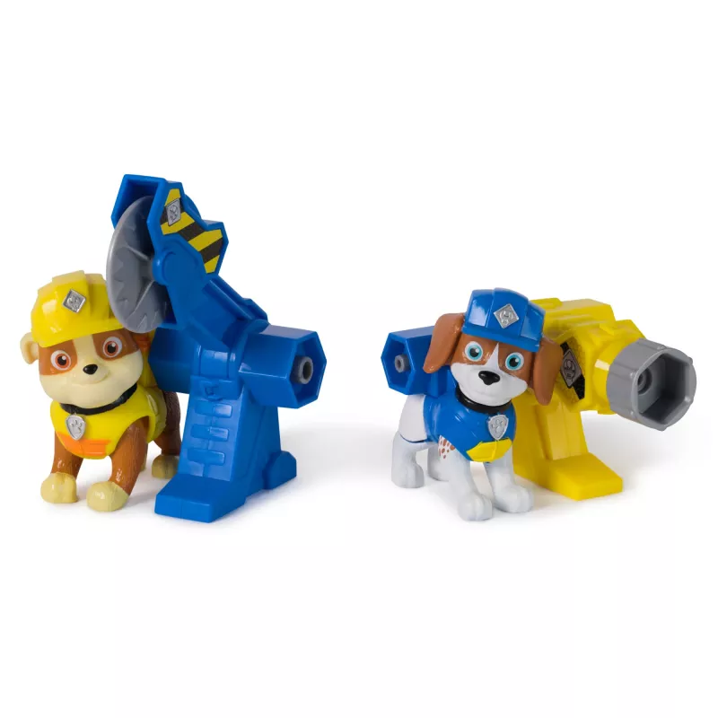 Figuurisetti Usorteret Rubble & Wheeler Power Tool Pups, 2 työkalua ja 2 rakennusosaa, 3 vuodesta alkaen