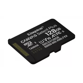 Kingston Technology 128GB micSDXC Canvas Select Plus Gen3 150R A1 yksittäispakkaus ilman adapteria