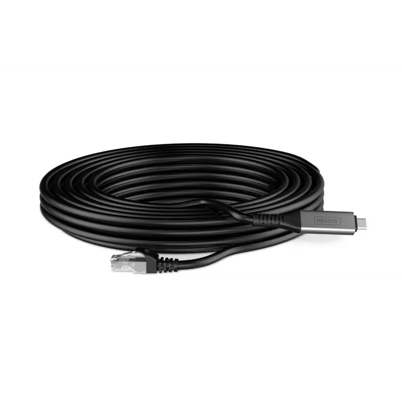 DIGITUS USB-C 3.2 Gen1 - RJ45 Ethernet-kaapeli - CAT6a S/FTP musta - 5m