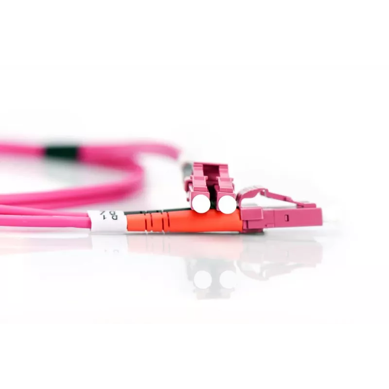 DIGITUS kuitu-patchkaapeli, LC-LC multimode OM4 - 2m; duplex, väri RAL4003, pituus 2m