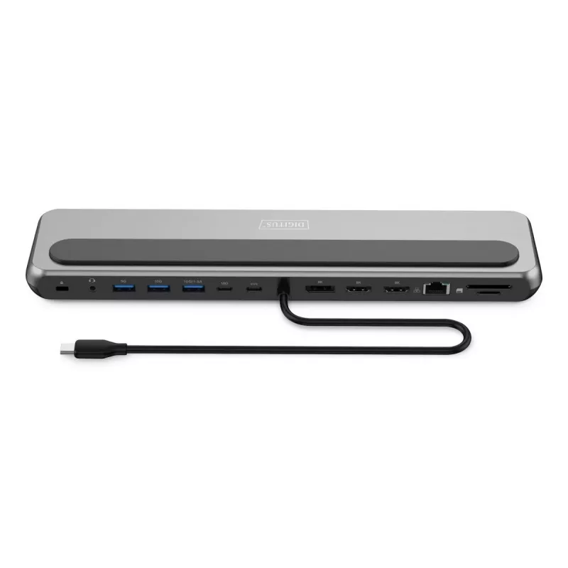 Digitus USB-C 8K-telakointiasema, 12 porttia, USB 3.2 Gen 2, 100 W