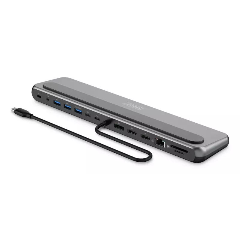 Digitus USB-C 8K-telakointiasema, 12 porttia, USB 3.2 Gen 2, 100 W
