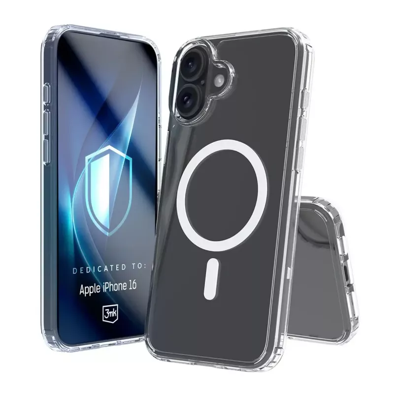 Kotelo puhelinkotelo 3MK Armor MagCase iPhone 16, 6,1 tuumaa (15,5 cm), läpinäkyvä, PC+TPU