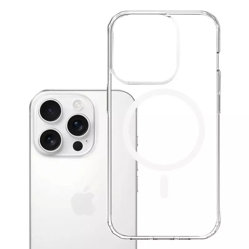 3MK Armor MagCase suojakuori iPhone 16 Pro -puhelimelle, MagSafe, läpinäkyvä, TPU