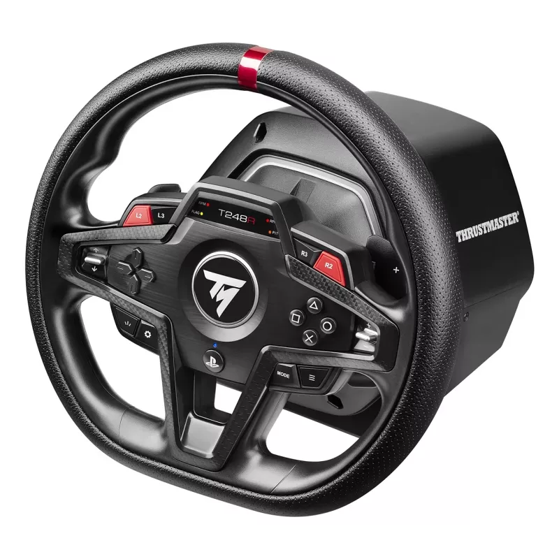 Ratti ja polkimet Thrustmaster T248R musta — USB, hybridiveto, force feedback, LCD-näyttö, nahkaratti