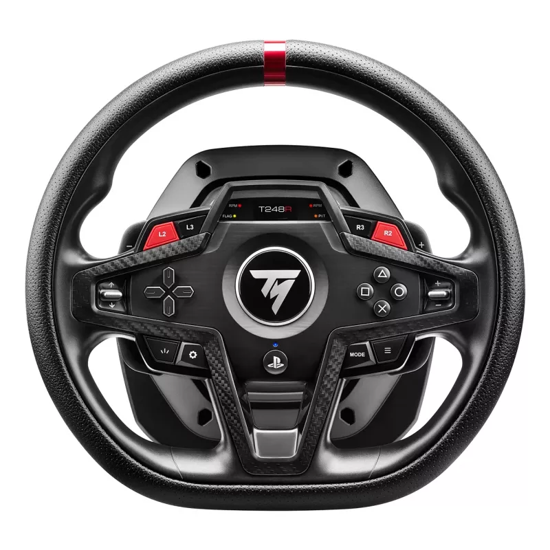 Ratti ja polkimet Thrustmaster T248R musta — USB, hybridiveto, force feedback, LCD-näyttö, nahkaratti