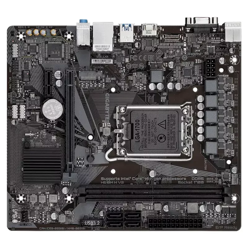 Emolevy GIGABYTE H610M H V2, Intel H610, LGA 1700, Micro ATX