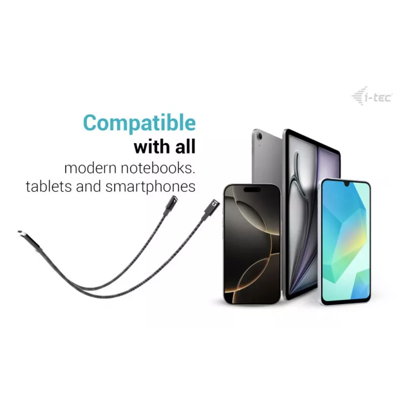 i-tec USB-C-kaapelinsplitteri ääni/data + Power Delivery 100 W