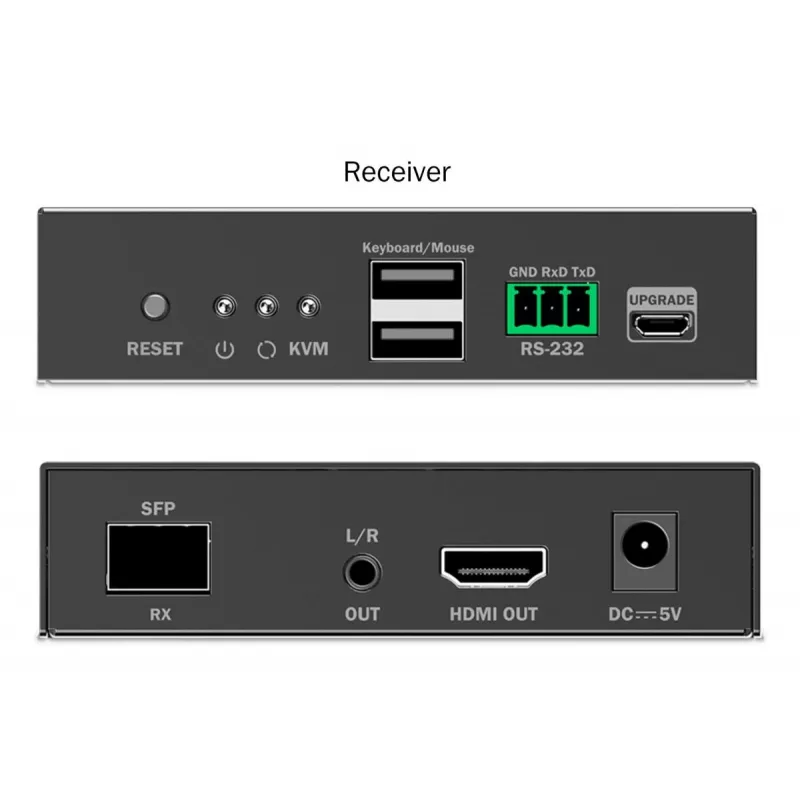 DIGITUS DS-55348 HDMI-valokuitu KVM IP -jatkosarja, 4K/60 Hz, 40 km/300 m, IP 1G, musta