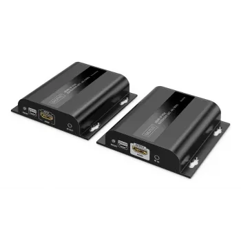 DIGITUS HDMI IP -jatkosarja - 4K/60Hz 120/200 m, PoE, yksi-moneen, CAT, musta