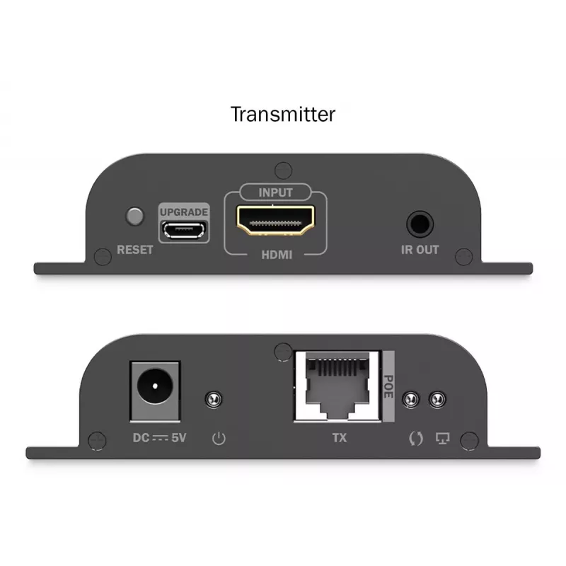 DIGITUS HDMI IP -jatkosarja - 4K/60Hz 120/200 m, PoE, yksi-moneen, CAT, musta