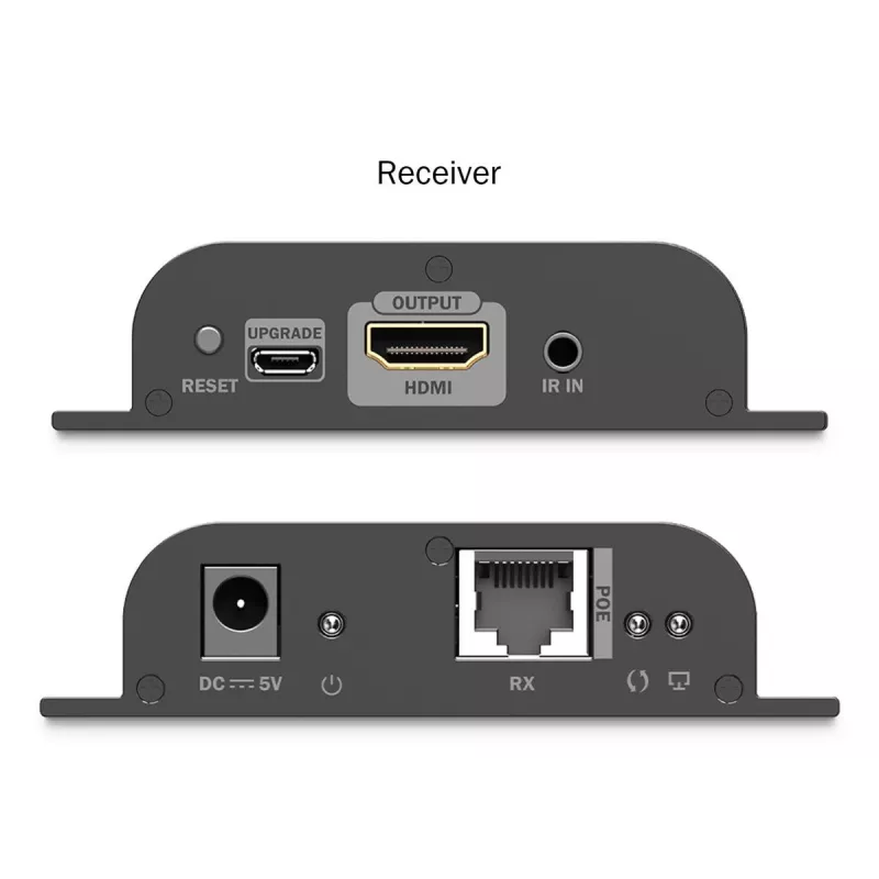 DIGITUS HDMI IP -jatkosarja - 4K/60Hz 120/200 m, PoE, yksi-moneen, CAT, musta