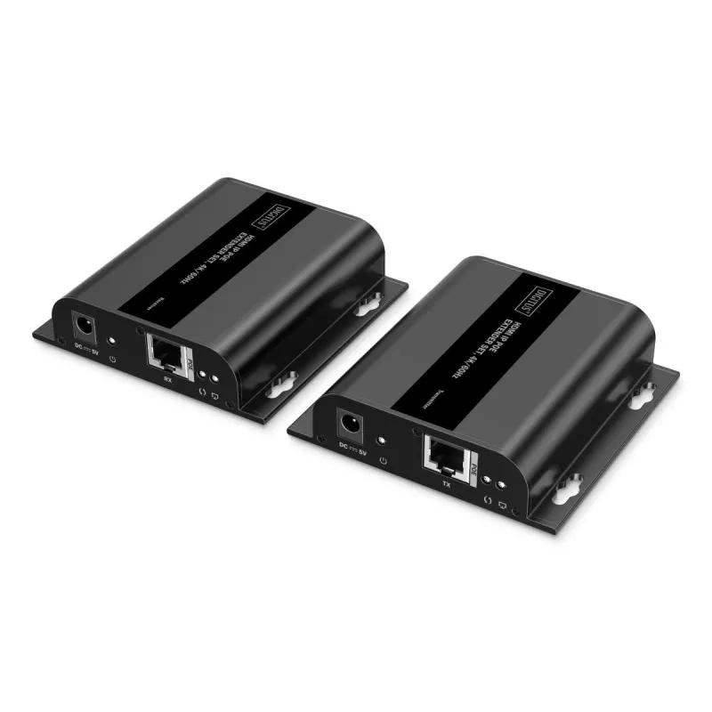 DIGITUS HDMI IP -jatkosarja - 4K/60Hz 120/200 m, PoE, yksi-moneen, CAT, musta