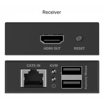 DIGITUS HDMI KVM -jatkosarja – 4K/30Hz 40/70 m PoC CAT musta