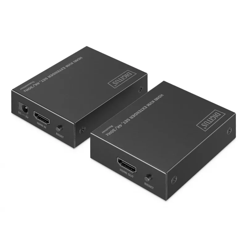DIGITUS HDMI KVM -jatkosarja – 4K/30Hz 40/70 m PoC CAT musta
