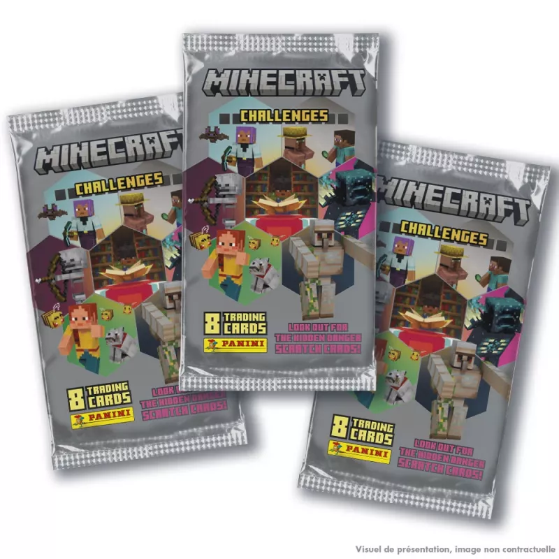 Panini Minecraft keräilykorttipussit esittelylaatikossa, 18 kpl