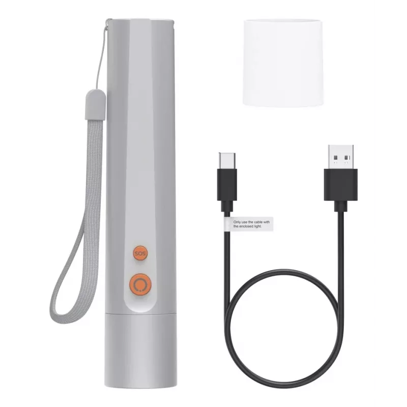 Käsivalaisin Hama FL350-C hopea LED 3W USB ladattava