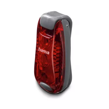 Hama LED-varoitusvalo klipsillä, 2 kpl, 3 valaistustilaa, IP44, CR2032-paristo, musta/punainen