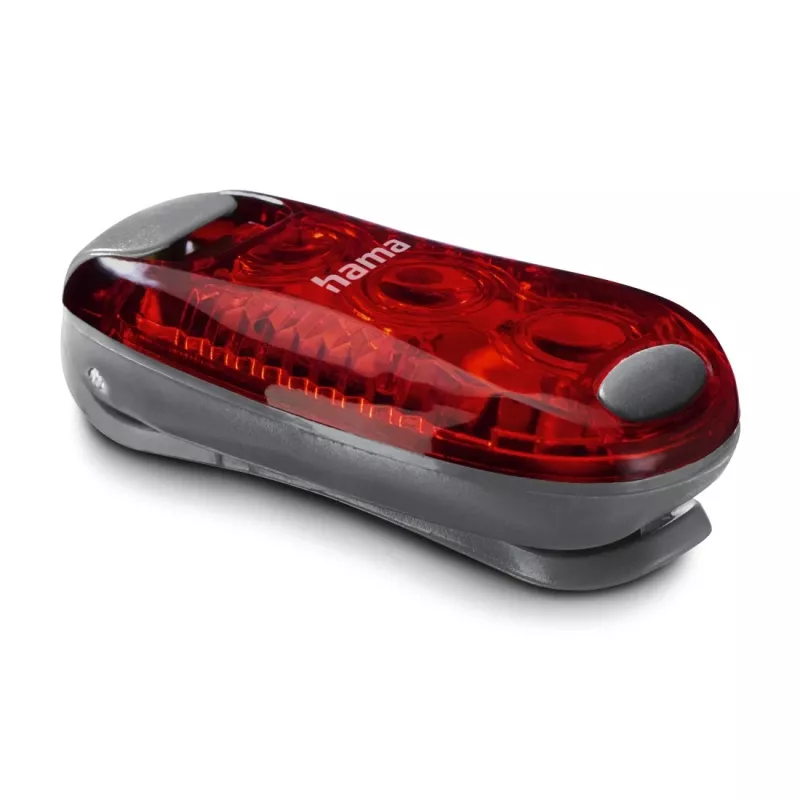 Hama LED-varoitusvalo klipsillä, 2 kpl, 3 valaistustilaa, IP44, CR2032-paristo, musta/punainen