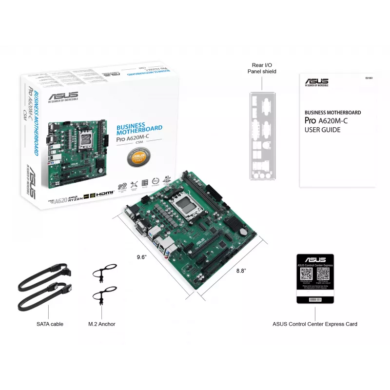 Emolevy ASUS PRO A620M-C-CSM AMD A620 Socket AM5 micro ATX