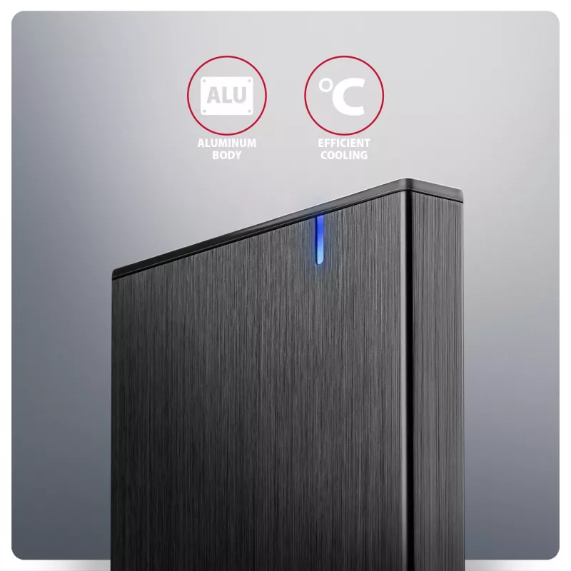 Axagon EE25-XA6C kompakti alumiininen USB-C 5 Gbit/s – SATA 6G ulkoinen kotelo 2,5