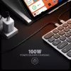 Axagon HMC-KB-NRD, USB 5Gbps -keskitin näppäimistöllä, HDMI 4K/60Hz, 3x USB-A, SD/mSD, ääni, PD100, pohjoismainen asettelu