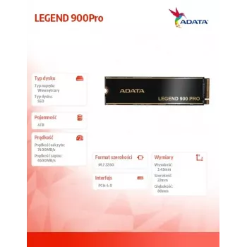 SSD-levy ADATA 4 TB M.2 PCIe 4x4 SLEG-900P-4TCS