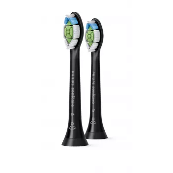 Philips Sonicare Optimal White HX6062/88 2 kpl:n pakkaus vaihtoharjaspäitä, 2 kpl, musta, 3 kuukautta, keskikova, 62 000 liikettä minuutissa, Philips