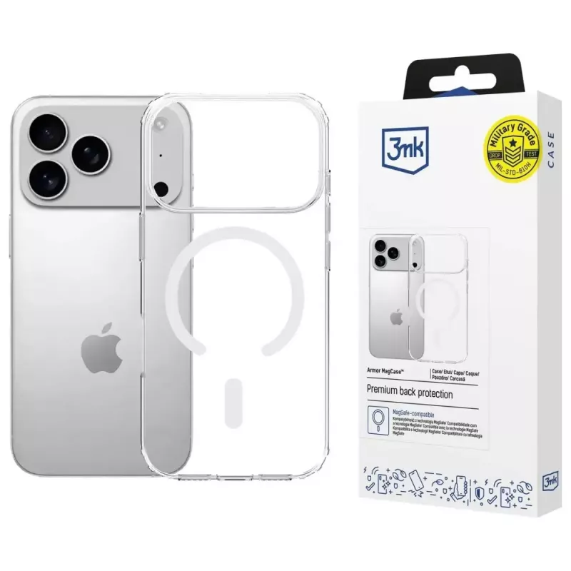 Suojakotelo 3MK Armor MagCase Apple iPhone 17 Pro, magneettikiinnitys, läpinäkyvä/savunvärinen