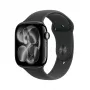 Apple Watch GPS + Cellular 46 mm Jet Black -alumiinikotelo mustalla Sport-rannekkeella S/M