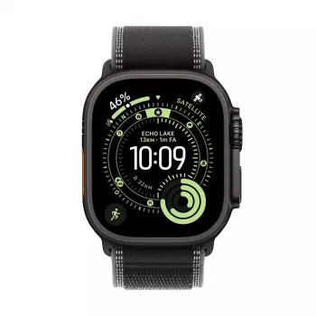 Apple Watch Ultra 3 GPS + Cellular 49 mm musta titaanikotelo Trail Loop -rannekkeella musta/hiili – M/L