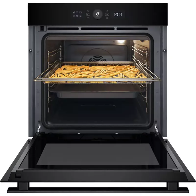 Kalusteisiin asennettava uuni Whirlpool WOI4S8PM0SBA 73 l musta sähkö kosketusohjaus