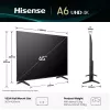 Hisense 65A6Q 65 tuuman (165,1 cm) 4K UHD Smart TV -televisio, VIDAA, HDR10+, Dolby Vision, Wi-Fi, Bluetooth, musta